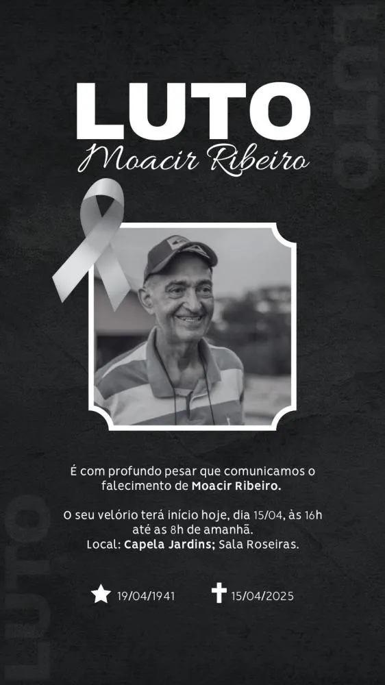 Nota de Falecimento: Moacir Ribeiro