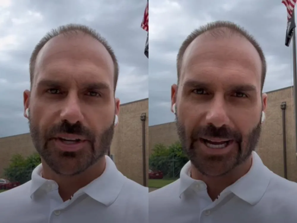 Após apoio de Trump ao pai, Eduardo Bolsonaro promete: “Não será a única novidade” No vídeo, o deputado afirmou que a postagem mostra que a pauta brasileira tem relevância internacional e disse que mais novidades virão dos EUA