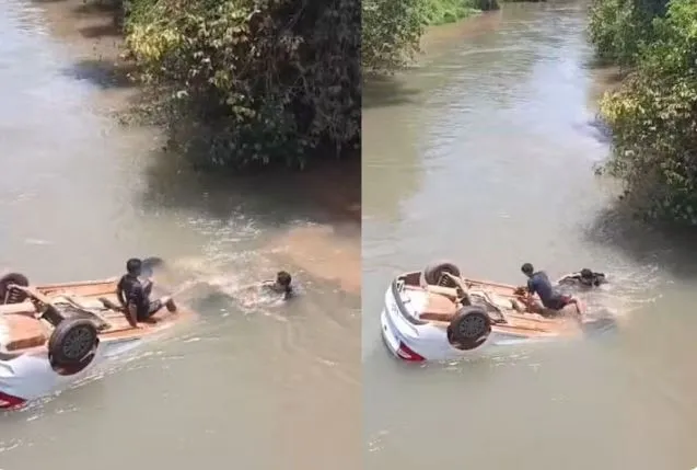 Criança de 1 ano se afoga e é entubada após carro cair de ponte em Sorriso (MT)