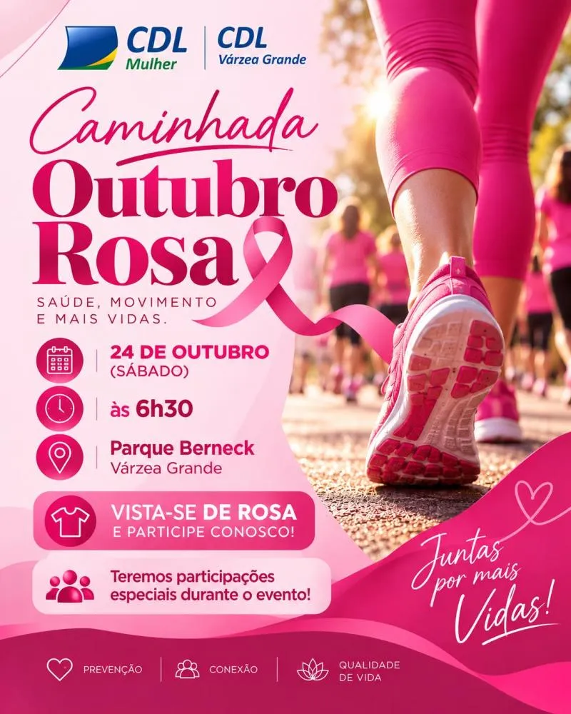 Flávia Moretti confirma presença na Caminhada Outubro Rosa promovida pela CDL Mulher