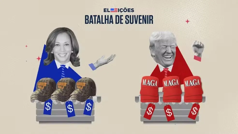 Campanhas de Trump e Kamala travam 'guerra de bonés' após versão democrata viralizar