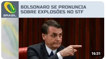 Bolsonaro se pronuncia sobre explosões no STF e faz apelo pela pacificação no Brasil